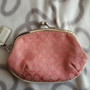 Coach pink mini coin purse